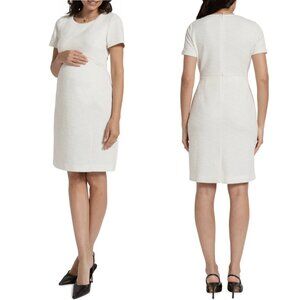 Seraphine NWT Tweed Short Maternity Dress in Ecru Off White, size 2